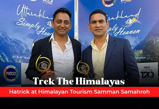 Trek The Himalayas Hatrick at Himalayan Tourism Samman Samahroh 